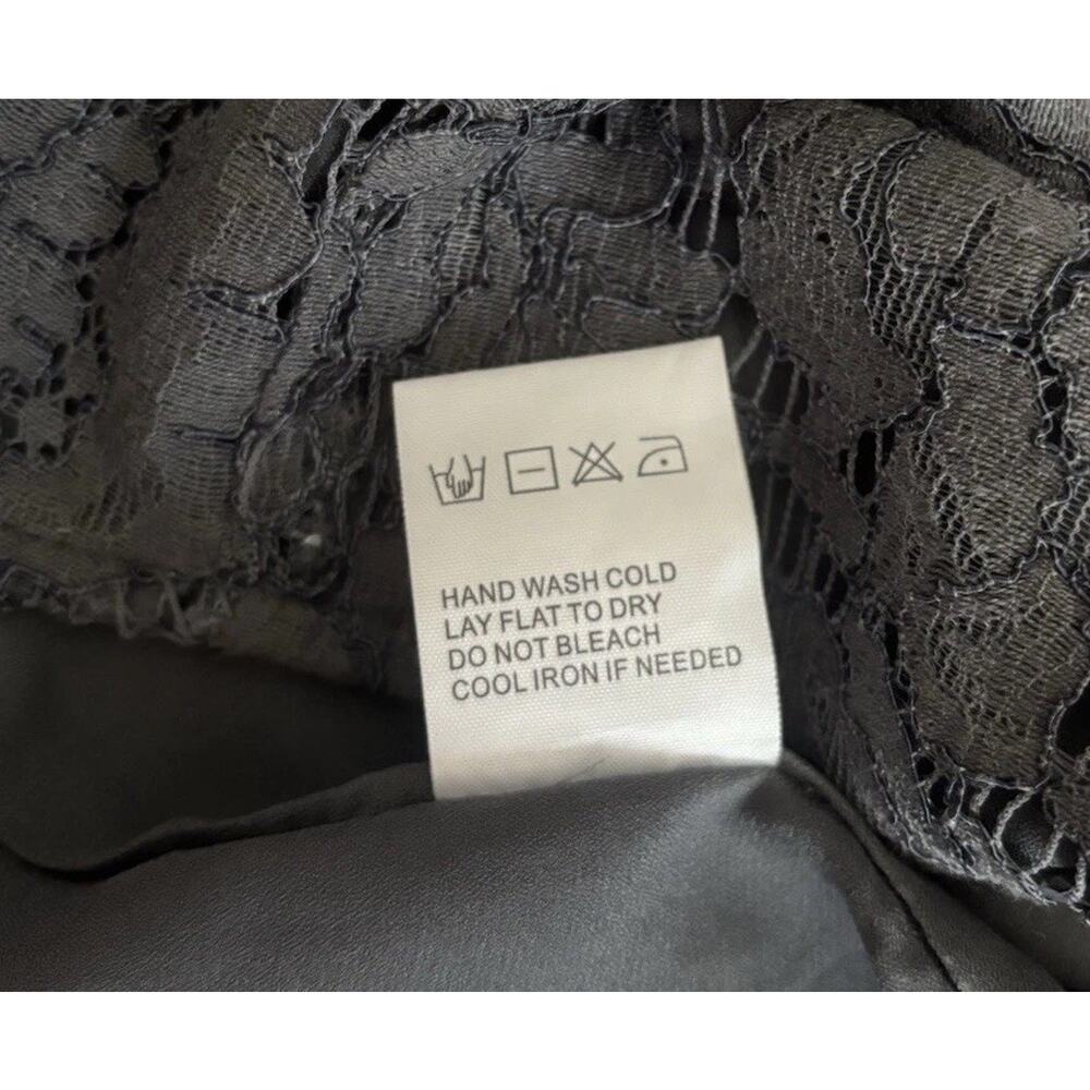 CHASER NWT Gray High Waist Lace Exposed Zipper Lined Mini Pencil Skirt Small - Picture 13 of 16